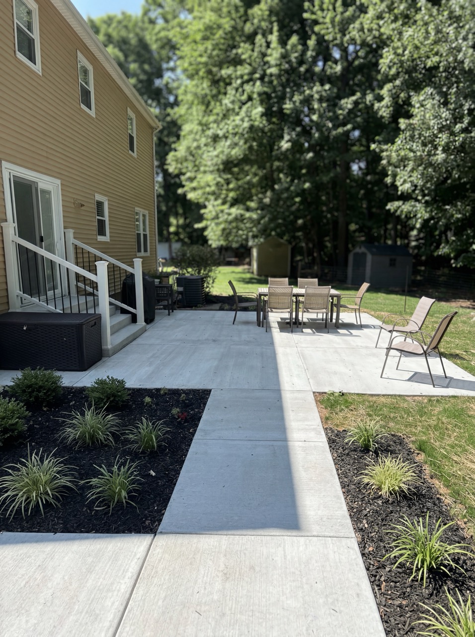 Hardscape walkway installation on a Maryland property