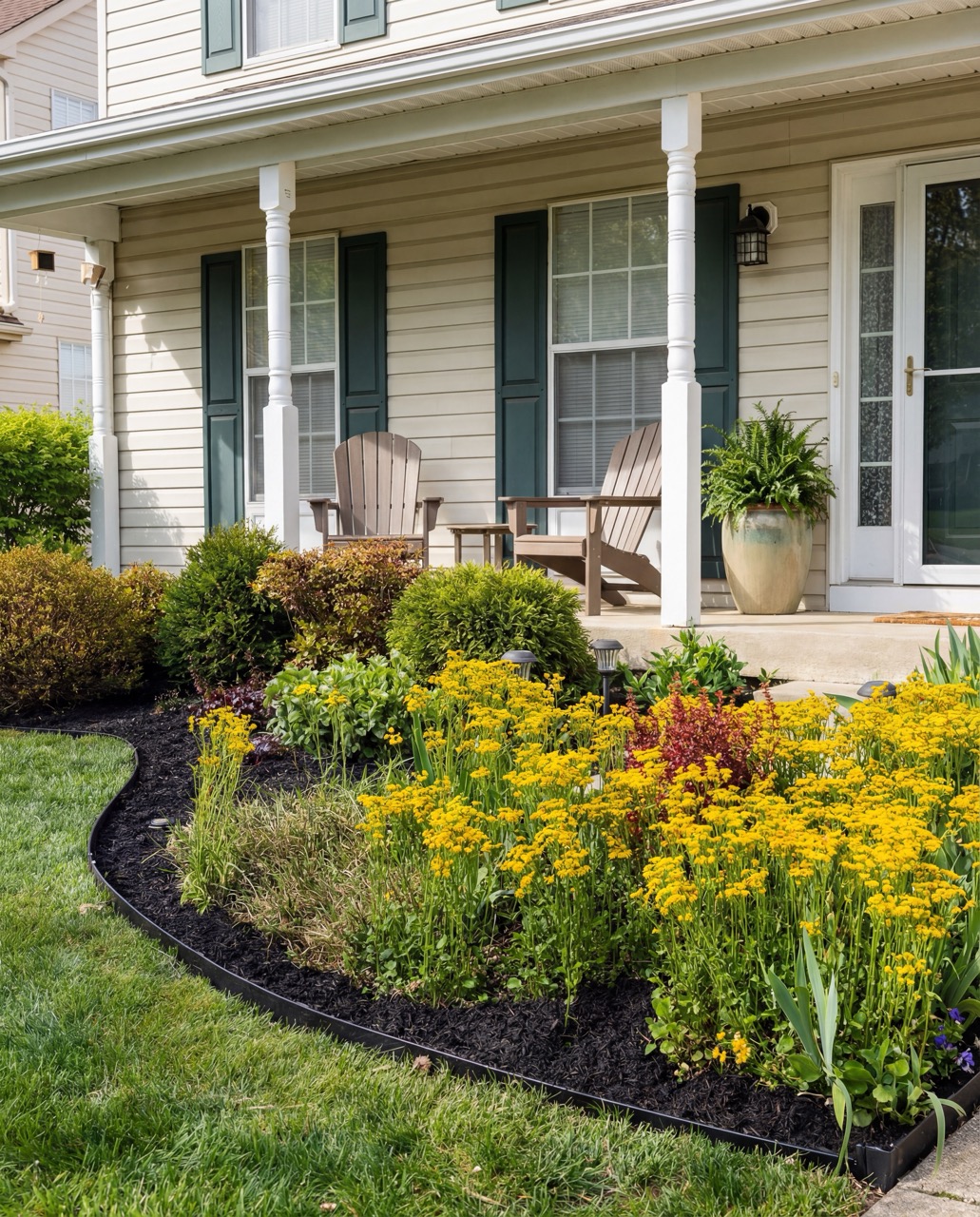 Crisp bed edging and planting by Green Life Landscaping
