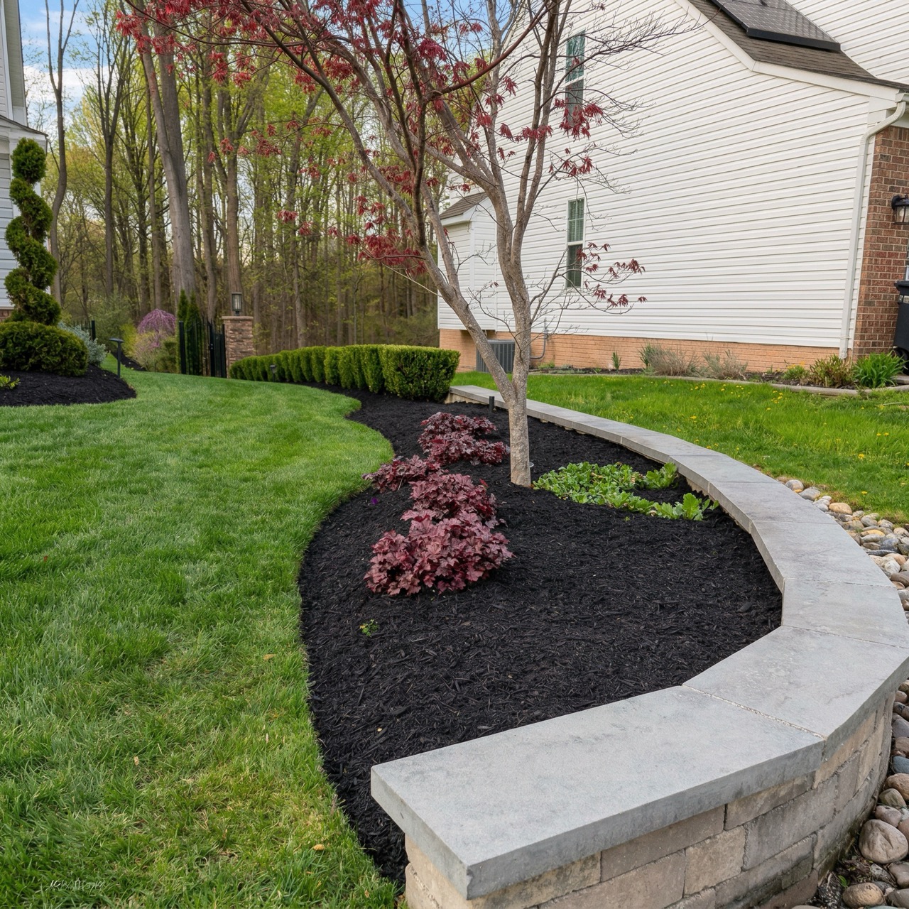 Combined hardscape and landscape work by Green Life