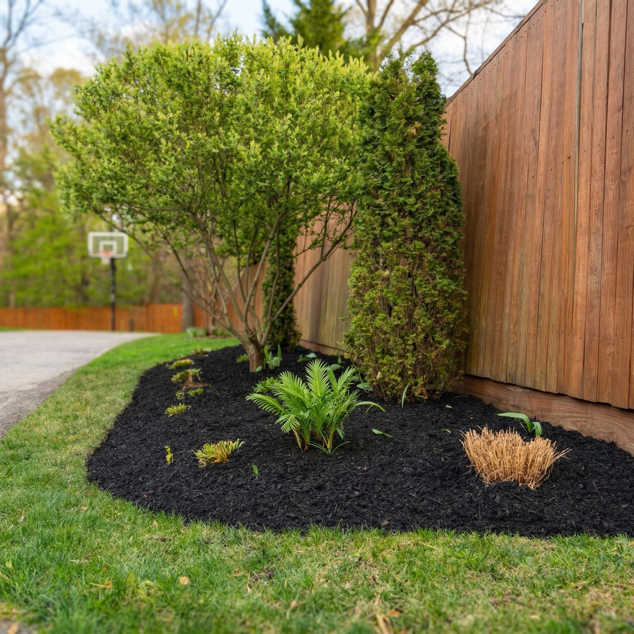 Landscape, tree, and mulch work by Green Life Landscaping